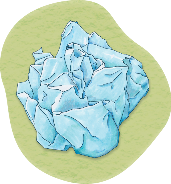 Marker illustration of a ball of paper.